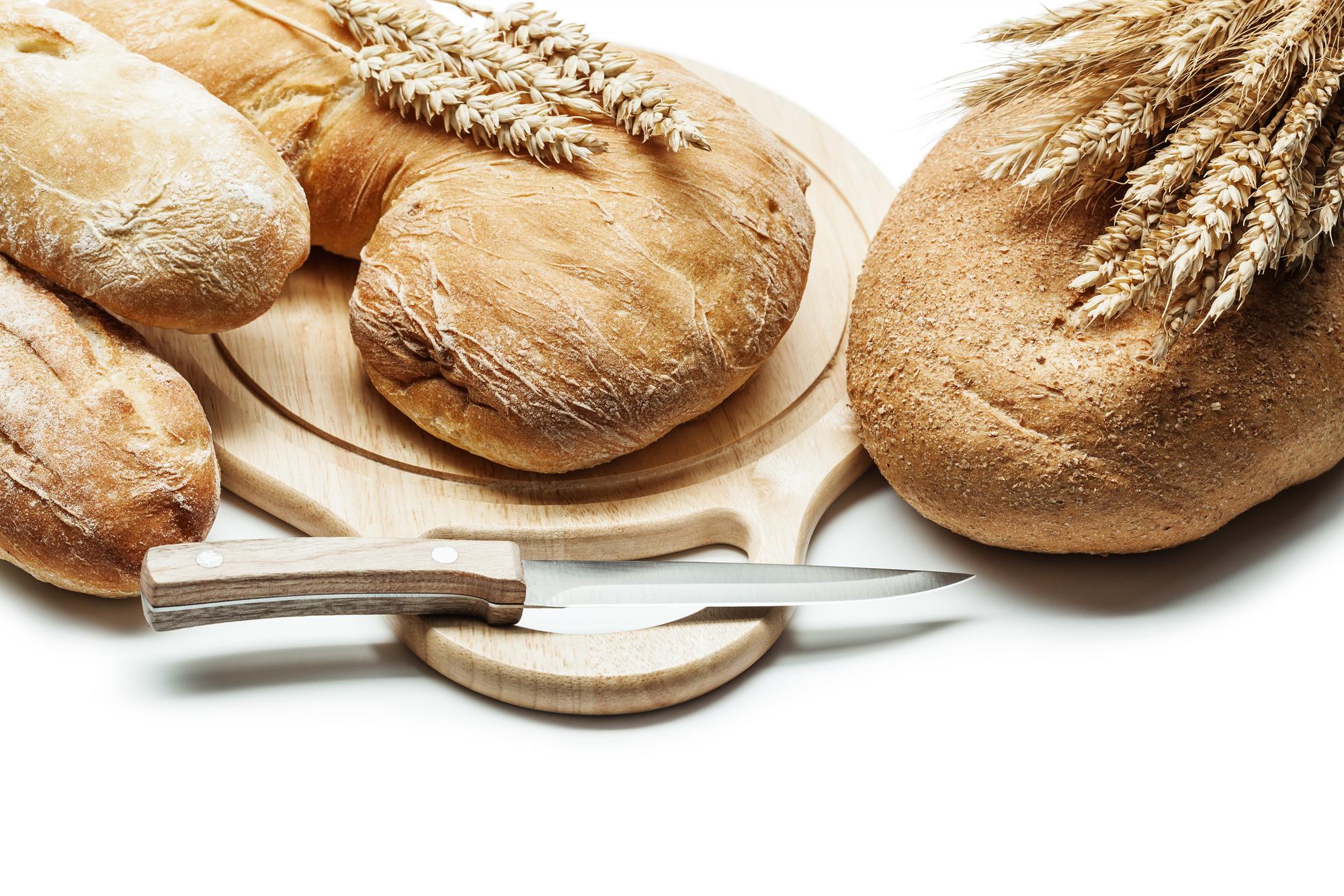 Artisan bakery selection on wooden board